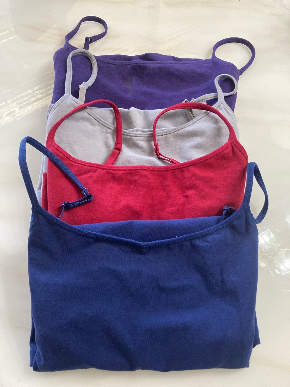 Express Women's Camisole Tank Tops - Blue, Red, Lavender, Purple (4-Pack) S & M
